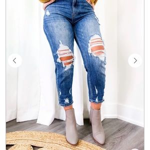 Risen Distressed Boyfriend Jeans Boutique Judy Blue